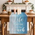 thumbnail image 2 of Table Runners 120 Inches Long Dress Scarves, Blue Summer Beach Farmhouse Coffee/Dining/Kitchen Table Decor Table Runner for Living Room, Coastal Vacation Blue Wooden 13x120 Inch, 2 of 9