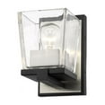 thumbnail image 3 of Z-Lite Bleeker Street Clear Glass Vanity Wall Sconce in Black and Brushed Nickel, 3 of 3