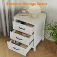 thumbnail image 2 of Heynemo White 3-Drawer Nightstand, Modern Wood Bedside Table & Small Accent Dresser for Bedroom, Living Room, Entryway Hallway Storage, 2 of 8