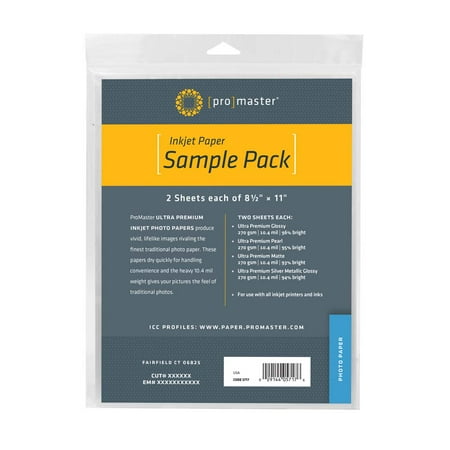 - Promaster Photo Paper Sample Pack