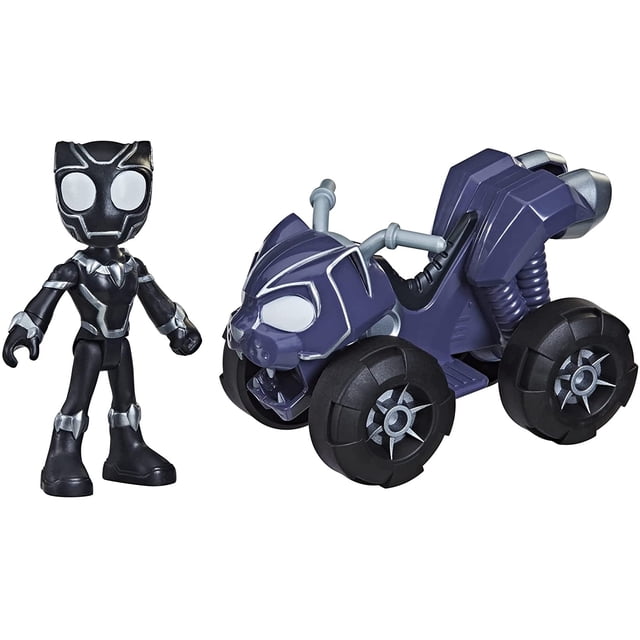 Figura de acción Marvel Spidey y sus increíbles amigos Hasbro Black Panther y vehículo patrullero