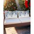 thumbnail image 4 of Christmas Decorative Throw Pillow Covers 12x20 Inch Set of 2 Eucalyptus Leaves Pillow Cases for Couch, Poinsettia Christmas Cushion Case for Living Room Bedroom Bed Car Chair, 4 of 8