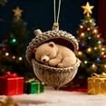 thumbnail image 6 of Pine Cone Animal Ornament, Woodland Acorn Forest Animal for Christmas Tree Decoration, 2D Acrylic Sleeping Animals Decor for Holiday Home Keepsake Gifts (C), 6 of 6