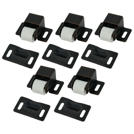 Chrome Brass Roller Latch - 5 Pack of Roller Catch Cabinet Door Latches Door Hardware, Oil Rubbed Bronze