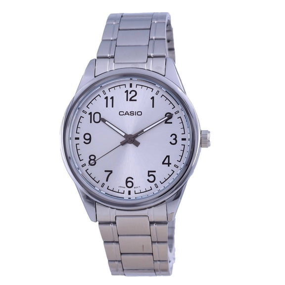 Casio Men's Analog Quartz Silver Tone Dial Stainless Steel Watch MTPV005D-7B4