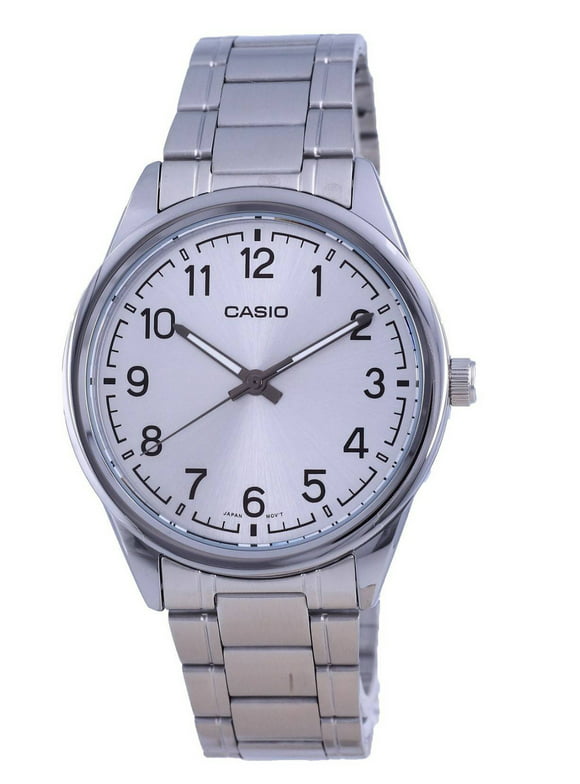 Casio Men's Analog Quartz Silver Tone Dial Stainless Steel Watch MTPV005D-7B4