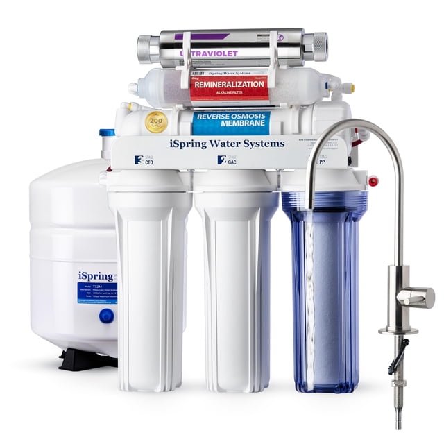 Sistema de ósmosis inversa iSpring RCC2AK-UV 200 GPD con UV pH+