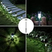 Qishi Solar Garden Lights, 12pack Solar Lights Outdoor - Waterproof, Stainless Steel Outdoor Solar Lights, LED Solar Powered Landscape Lighting for Yard Patio Landscape In-Ground Spike Pathway