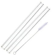 ALINK Glass Smoothie Straw, Alink Extra Wide Reusable Long Fat Boba Straws, 14mm X 9 in Set of 2 with Clening Brush