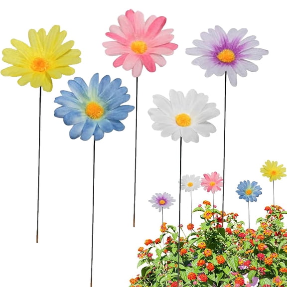 Product Sculptures & Statues Product Title Colourful Flower Stakes Decorative Garden Stakes | Metal Garden Stakes | Metal Flowers Garden Flower Stakes Decoration | Yard Outdoor Decoration For Garden
