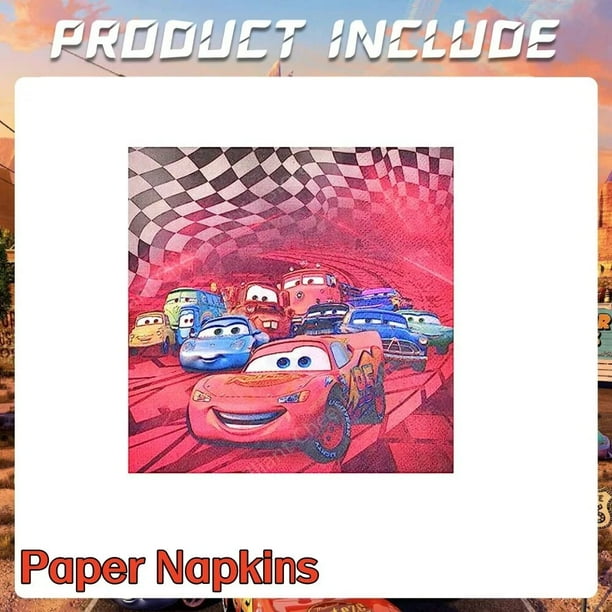 Disney Cars decoraciones para fiesta de cumpleaños Rayo Mcqueen vajilla desechable Banner globo chico Baby Shower suministros para fiesta de carrera