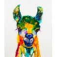 thumbnail image 2 of Art by Leslie Franklin 12x14 White Modern Wood Framed Museum Art Print Titled - Llama-rama, 2 of 4