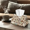 thumbnail image 4 of SEANATIVE Coffee Themed Tissue Box Cover PU Leather Tissue Holder with Top Buckle, Portable Tissue Box Organizer Cover Facial Tissue Holder for Bathroom, Bedroom, Hotel, Office Desk, 4 of 7