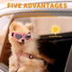thumbnail image 4 of Gafas de sol para perros de raza pequeña, protección UV, gafas de sol para perros con forma de corazón y correa ajustable, 4 of 5