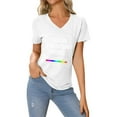 thumbnail image 6 of Women Summer Tops Summer Tops For Women 2025 Crew Neck Short Sleeve Plus Size Dressy Casual Shirts Blouses Trendy Wrap Long Fall Big Tee Shirts for Scrub Undershirts Long Sleeve Stretchy White XL, 6 of 8
