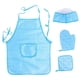 thumbnail image 2 of Delantales para Niños Conjunto de Gorro Y Delantal de Chef para Niños, Manopla para Horno, Almohadilla Caliente, Juego de Simulación, Disfraz de Chef, azul, 2 of 8