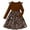 K-Brown, variant on Ulitacool Dress For Girls Round Neck Leopard Print Dress Long Sleeve Party Gown With Flowy Skirt For And Photoshoots Comfortable Playsuit Beige 9-10 Years