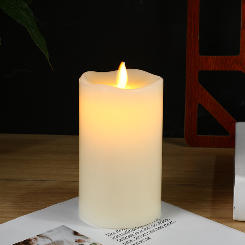Flameless Column Candle Flicker, 3D Moving Flame Candle 1100 Hours, Mother's Day Gift, (Ivory