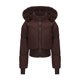 thumbnail image 1 of Parkas de manga larga para mujer, chaqueta de color liso con agujero para el pulgar, parkas de manga larga con capucha y cremallera corta, parte superior de poliéster para mujer, 1 of 8