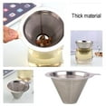thumbnail image 5 of Reusable Coffee Filter 304 Stainless Steel Cone Coffee Filter Baskets Mesh Strainer Pour Over Coffee Dripper With Stand Holder NEW, 5 of 9