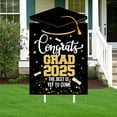 thumbnail image 4 of Class of 2025 Graduation Yard Sign - 2D Flat, Red & Golden "Congrats Grad" Lawn Decoration, Durable Plastic, Easy Install, Outdoor Graduation Party Celebration Accessory, 4 of 9