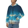 thumbnail image 3 of Kdxio Night Sky Beach Scene Print Men Hoodies Casual Hoodies for Men with Zip Pockets Full Zip Long Sleeve Sweatshirt Sports Hooded Jacket-X-Large, 3 of 5