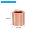 thumbnail image 2 of 3/32"/ 2.5mm Wire Rope Loop Sleeve Copper Double Ferrule Crimping Loop Sleeve, 5 Pack, 2 of 6