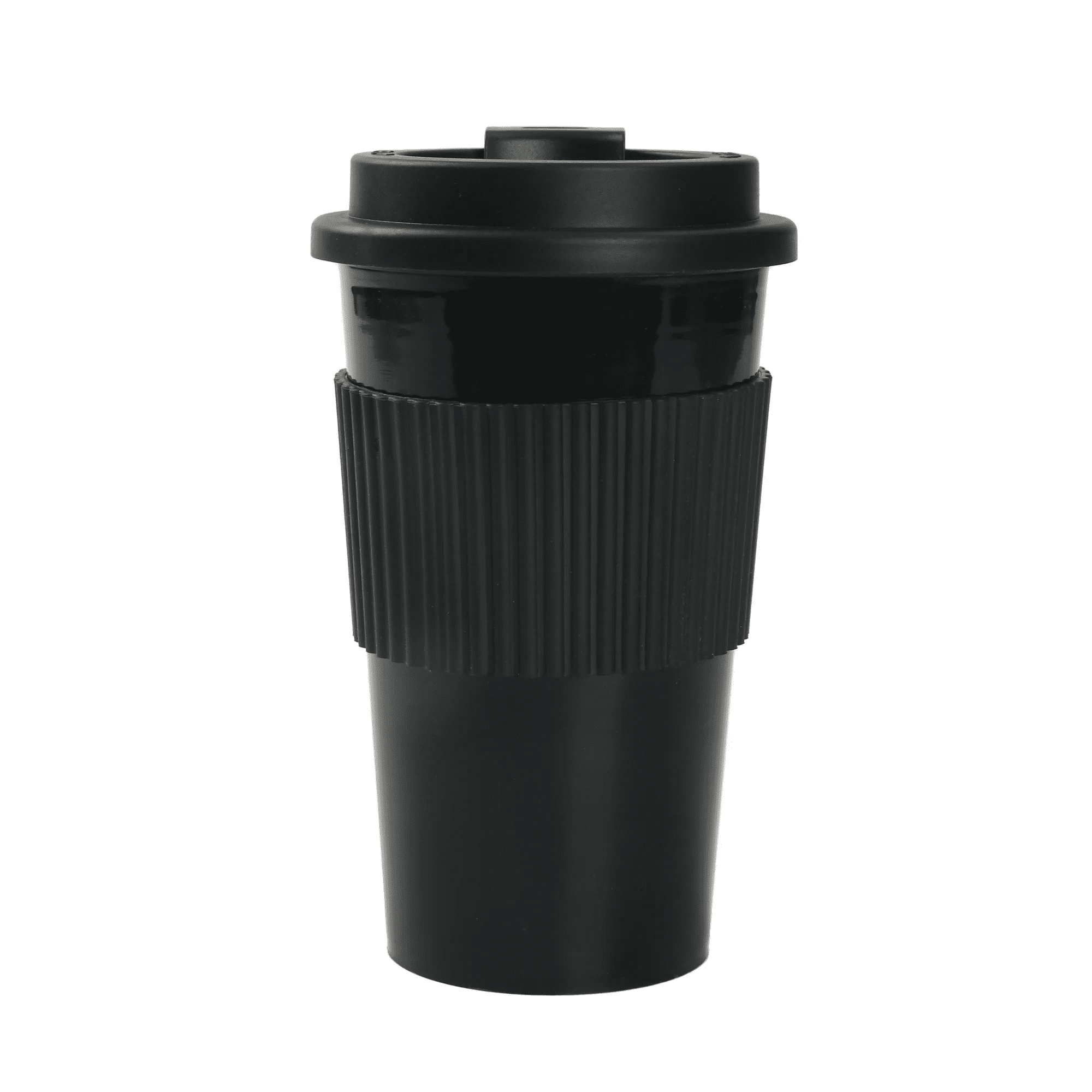 Mainstays 18oz Rich Black Plastic Travel Coffee Cup with Lid