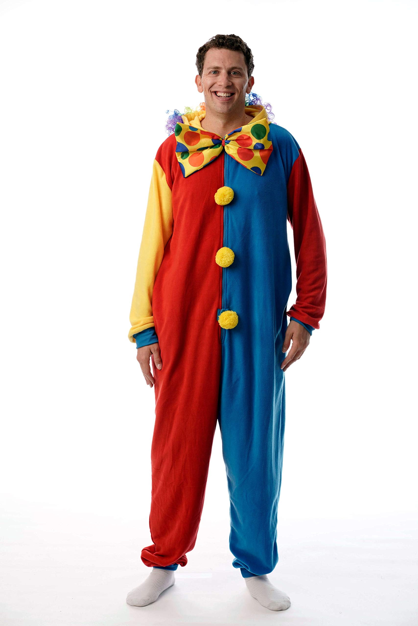 Landofgenie Heren One-Piece Bodysuit Onesie Pyjama - Korte Mouwen Met Clown Print