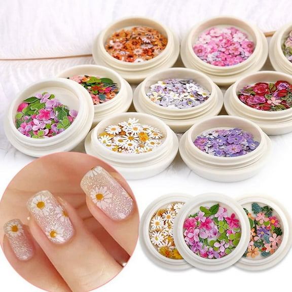 50 Pcs/Box Nail Art Charms Flower Rose Ultra Thin Wood Pulp Patch DIY Nail Art