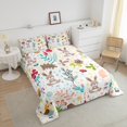 thumbnail image 4 of Rabbit Bed Comforter Set Queen,Cute Rabbit Bedding Set ,Cartoon Rustic Animal Comforter Set Kawaii Room Decor Nature Woodland Woodland Leaves Flower Quilt Duvet, 4 of 7