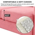 thumbnail image 6 of Convertible Sectional Sofa Couch, Comfy Upholstered 3-Seat Sofa with Storage Ottoman, Wooden Frame L Shaped Sofa for Living Room, Apartment, Bedroom, Pink, 6 of 9