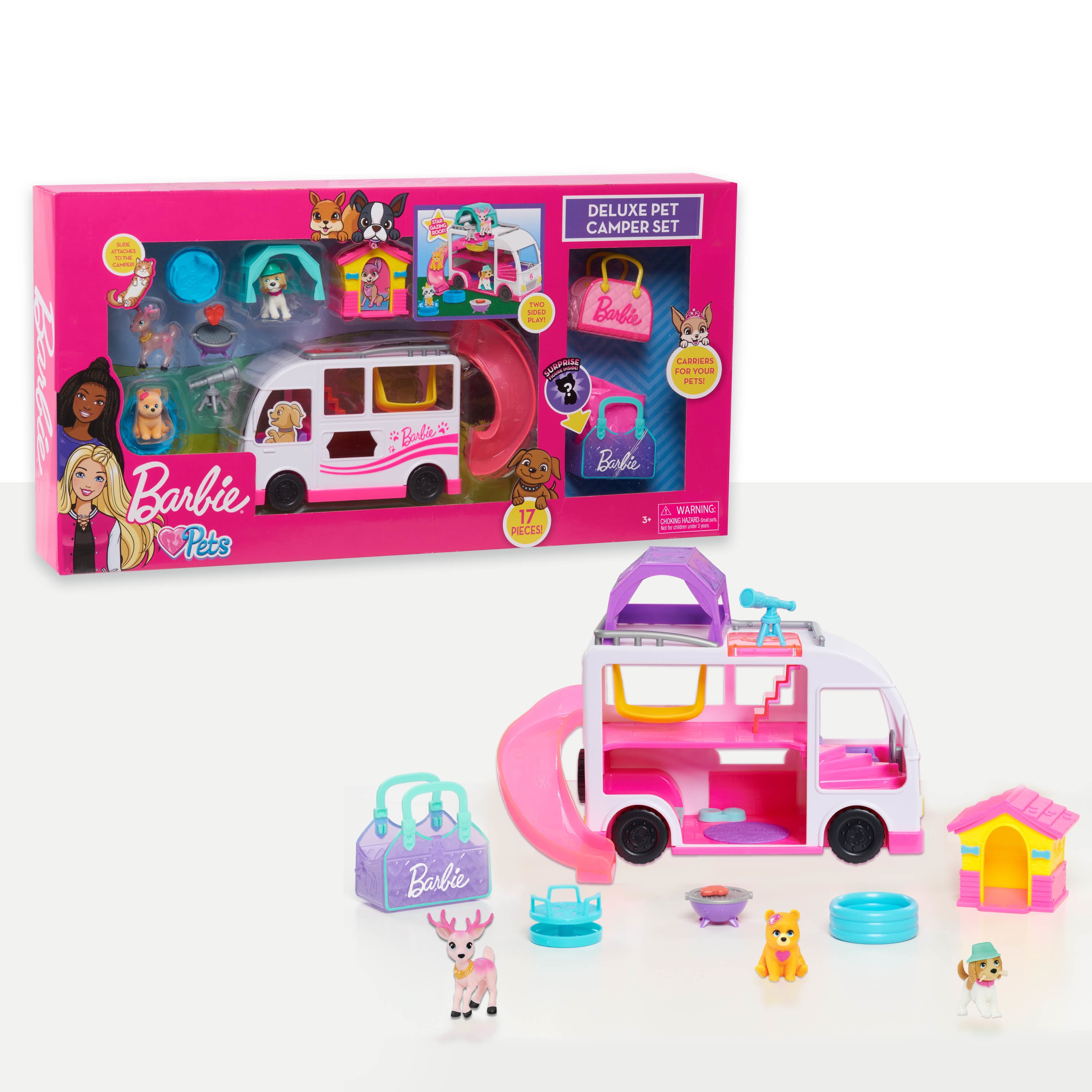 Barbie Deluxe Pet Camper Set, Kids Toys For Ages Up