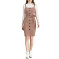 thumbnail image 1 of INSPIRAR CHIC Vestido de tirantes con botón decorativo y lazo en la cintura S Rosa, 1 of 6