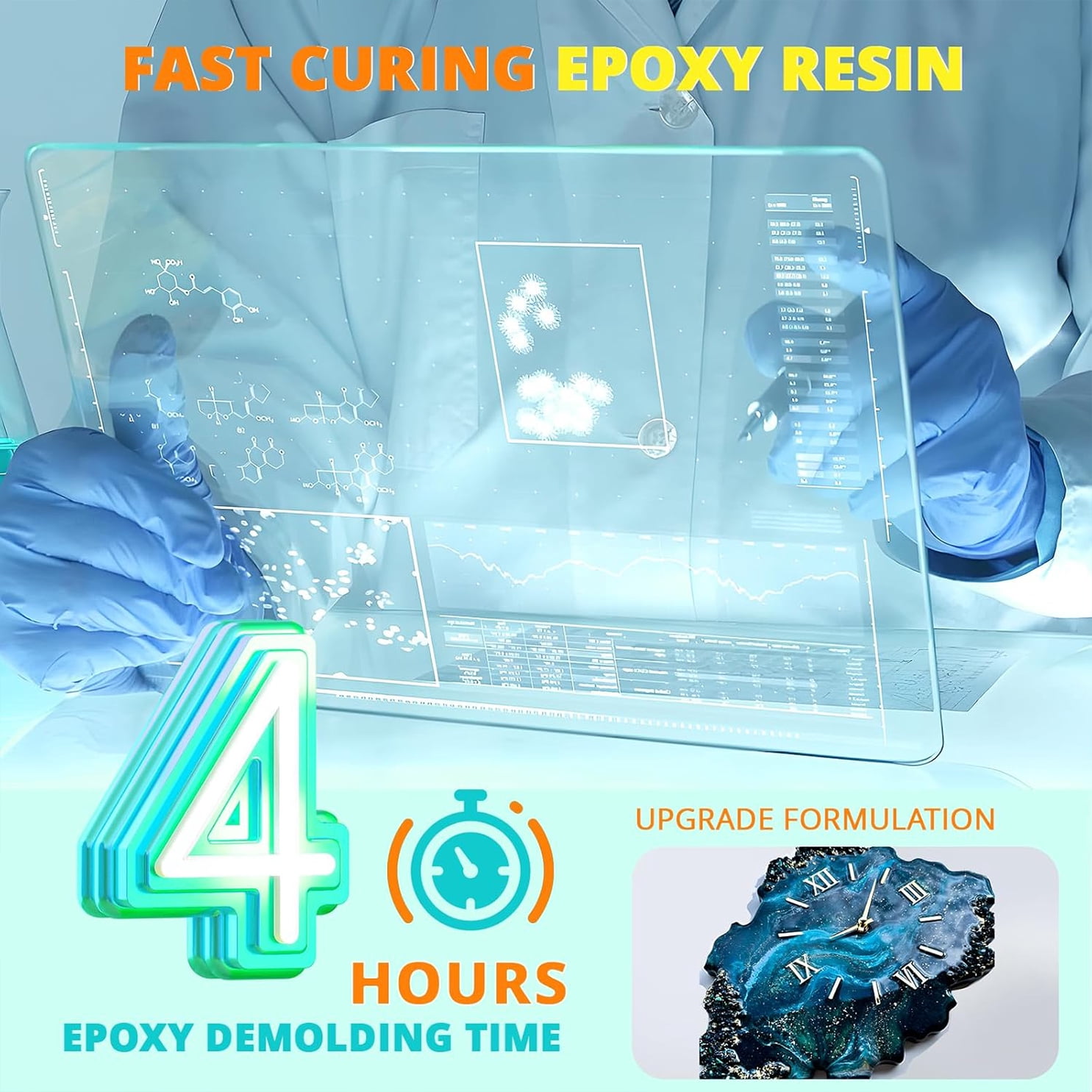 1 Gallon Quick Dry Resin Upgrade Epoxy Adhesive, Clear High Gloss Epoxy Adhesive