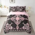 thumbnail image 2 of Manfei Baroque Floral 7pcs Bedding Comforter Set,Vintage Gothic Theme Queen Bedding Sets,Black Pink Queen Sheet Sets For Boys Kids,Super Cozy Room Decor Reversible, 2 of 8