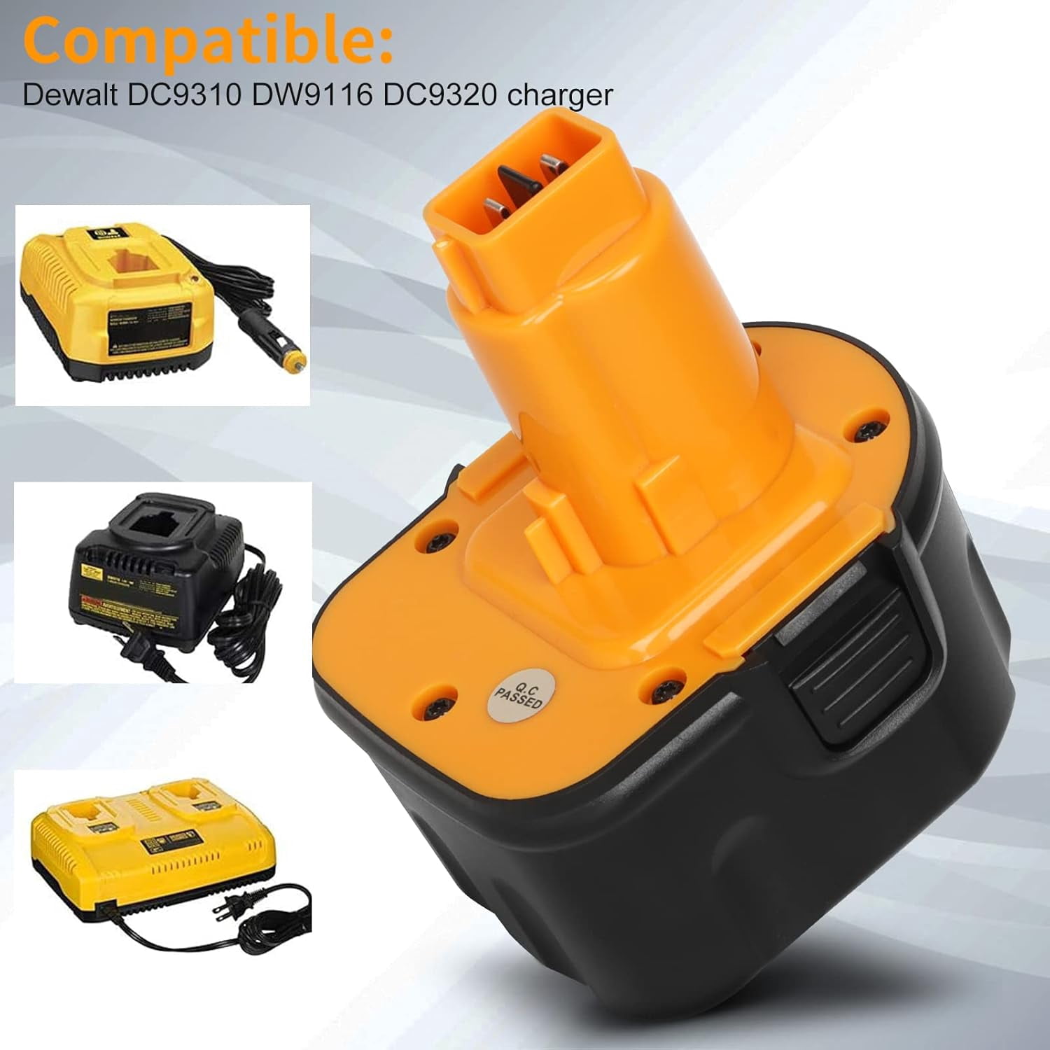 4Pack 3.6Ah 12V Replacement for DeWalt 12V Battery Ni-Mh DC9071 DW9071 DW9072 DE9037 DE9071 DE9072 DE9074 DE9075 Compatible with DeWalt 12Volt Tools