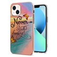 thumbnail image 1 of Nalacover for iPhone 14 Slim Case, Fish Scale Marble Pattern Soft TPU Shockproof Lens Protection Cover for Women Girls, Compatible with MagSafe Wireless Charging Case,Never Stop, 1 of 5