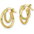 thumbnail image 2 of 14K Yellow Gold Polished Diamond-cut Hinged Hoop Earrings - 15.7mm, 2 of 6