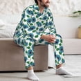 thumbnail image 7 of Salouo Blue Sunflowers Print Button-Front Long Sleeve Pajama Set for Men, Soft 2Pjs Men's Long Sleeve Sleepwear-XX-Large, 7 of 7
