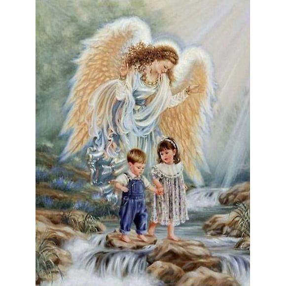 Dww-30x40 Cm 5d Peinture Diamant Diy Complet,petit Ange Mignon Fille Dessin Anim Diy Diamond Strass Toile Point De Croix Painting Par Numro Pour Dcor