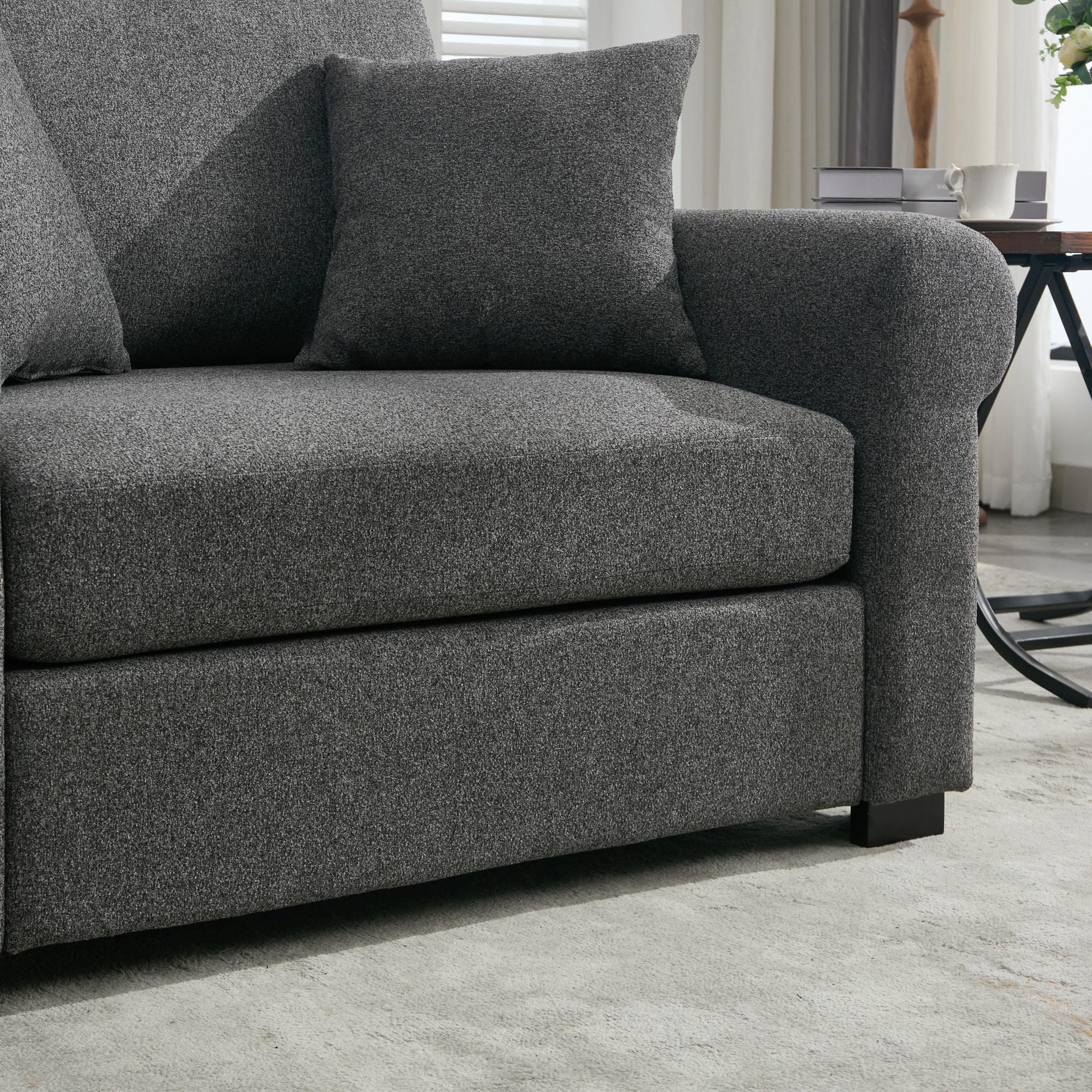 Euroco Modern Chenille Oversized Armchair, Chair and a Half, Single Sofa for Bedroom, Living Room,44.5" Wide, Grey