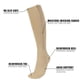 thumbnail image 3 of Calcetines de compresión con cremallera, 1 par, hasta la rodilla, puntera cerrada, 15-20 mmHg, para caminar, 3 of 8
