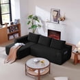 thumbnail image 5 of Lunale L-Shaped Modular Sectional Sofa with Movable Chaise, 3-Seater Boneless Cloud Couch for Living Room, Black(Left Facing Chaise), 5 of 6