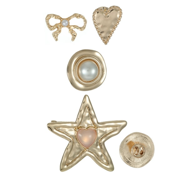 No Boundaries Holiday Gifting Gold Moon Brooch Set