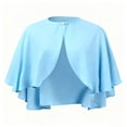 thumbnail image 4 of HNMKIU Elegant Chiffon Bridal Wrap Shawl Lightweight Summer Evening Cape for Casual Wear Modern Accessory Blue,One Size, 4 of 4