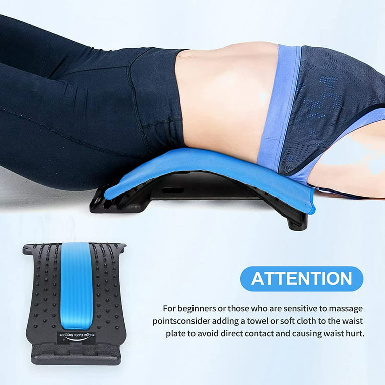 Back Stretching Device, Back Massager for Bed & Chair & Car, Multi-Level  Lumbar Support Stretcher Spinal, Lower and Upper Muscle Pain Relief  (Black/Blue) 
