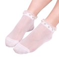 thumbnail image 3 of CYSFASHION Lace Ankle Socks for Women Fall Fashion Must Haves Breathable Toe Seamed Women's Socks Black, 3 of 8