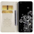 thumbnail image 2 of case for Samsung Galaxy S21 Ultra (Not S21) Case for Women, Glitter Bling Diamond PU Leather Wallet Phone Case with Wsrist String Full Body Protective Flip Cover for Samsung Galaxy S21 Ultra Owl Gold, 2 of 7