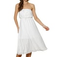 thumbnail image 2 of INSPIRE CHIC Women's Strapless Lace Tie Waist Summer Midi Dress XS White, 2 of 6